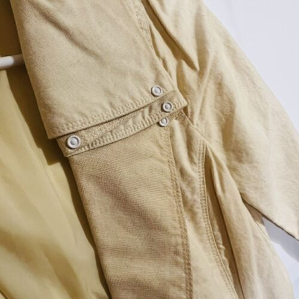 Vintage RARE Diesel Womens Beige Jacket Blazer 3/4 Sleeve Cotton Hemp Blend Y2K - Picture 12 of 13